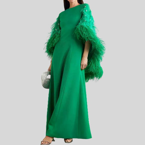 Royal Temperament Two-piece Cloak Pleated Skirt High-end Design Long Dress