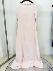 Beaded Loose Long Sleeved  Long Maxi Dress