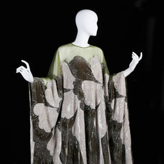 Kaftan O-Neck Velvet Tulle Beaded Dress