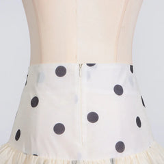 Ruffles Design Gathered Waist Tops+high Waist A-line Skirt Set