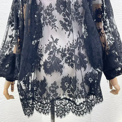 Vintage Long Sleeve Lace See Through Top