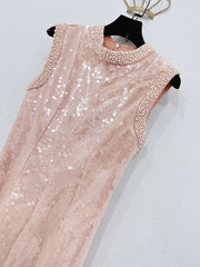 Patchwork Sequins Slimming Chic Dress