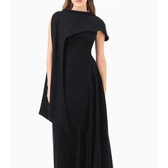 One-Shoulder O Neck Elegant Evening Dress