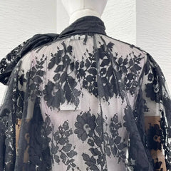 Vintage Long Sleeve Lace See Through Top