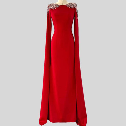 Sequin Fishtail Dress Short Sleeve Gorgeous Gown Floor-length