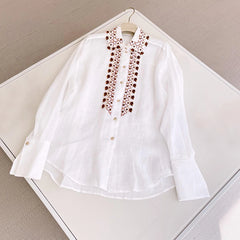 Embroidery Mid-Length Solid Color Loose Shirt Casual Shorts