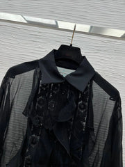 Luxury Silk Ruffled Top