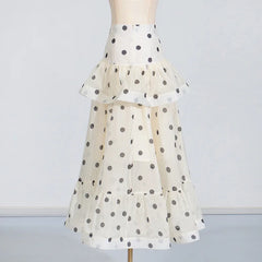 Ruffles Design Gathered Waist Tops+high Waist A-line Skirt Set