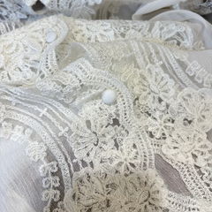 Lace Crochet Long-sleeved  Embroidered Top
