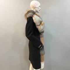 Cashmere Wool Coat With Fox Fur Collar