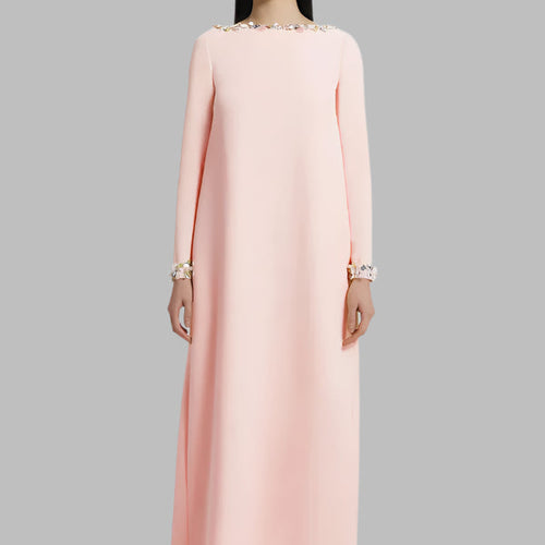 Beaded Loose Long Sleeved  Long Maxi Dress