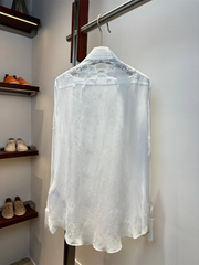 Lace Crochet Long-sleeved  Embroidered Top