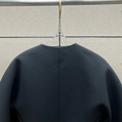 |Single Breasted Slim Long Sleeved V-neck Jacket