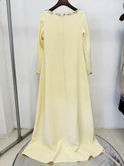 Beaded Loose Long Sleeved  Long Maxi Dress