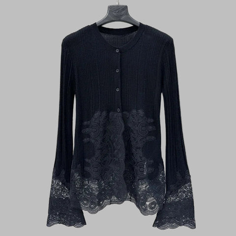 Irregular Lace Up  Slash Neck Off Shoulder Long Sleeve Irregular Top
