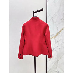 Classic Fit Wool with Structured Silhouette Blazer
