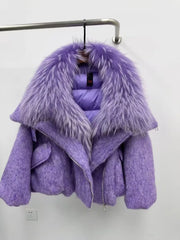 Short Big Fox Fur Goose Down Jacket