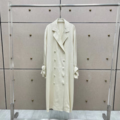 Temperament Commuter Lapel Double-breasted Long Jacket