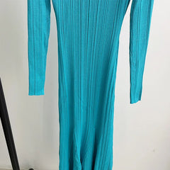 Fishtail Stretch Slim Knit Long dress