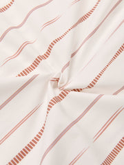 Lapel Loose Spliced Ruffles Single Breasted Long Sleeve Striped Blouse