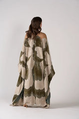 Kaftan O-Neck Velvet Tulle Beaded Dress