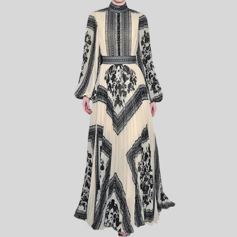 Long Sleeve Luxurious Beaded Long Maxi Dress