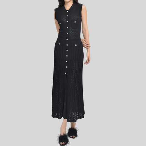 A-Line Pleated Pockets with Sleeves Dresses