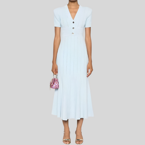 A-Line Pleated Pockets with Sleeves Dresses