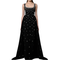 Beading Sleeveless Tank Long Dress