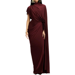 One-Shoulder Long Sleeves Neckline Dress