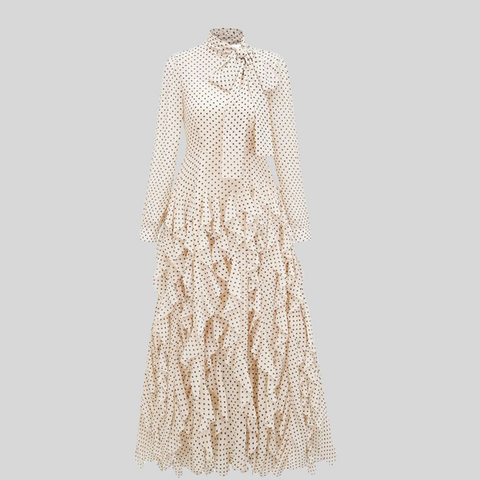 Flower Hanging Neck Backless Long Dresses