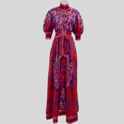 Flower Hanging Neck Backless Long Dresses