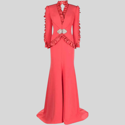 Royal Temperament Two-piece Cloak Pleated Skirt High-end Design Long Dress