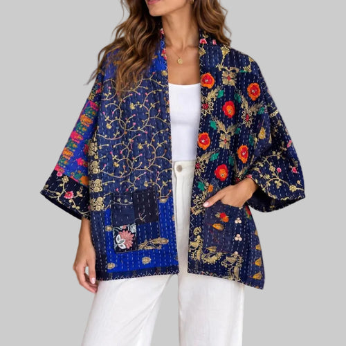 Boho embroidered flare sleeve Jacket