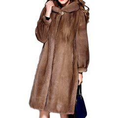 Genuine Mink Fur Long Style With Sashes Coat - Knot Bene