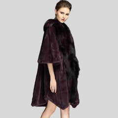 Genuine Mink Fur Fox Collar Coat - Knot Bene