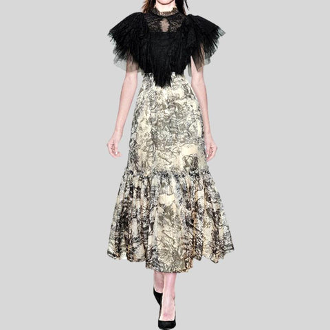 Long Sleeve Leopard Print Silk Midi Dress