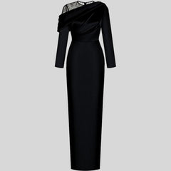 Round Neck Long Sleeve A Line Dress