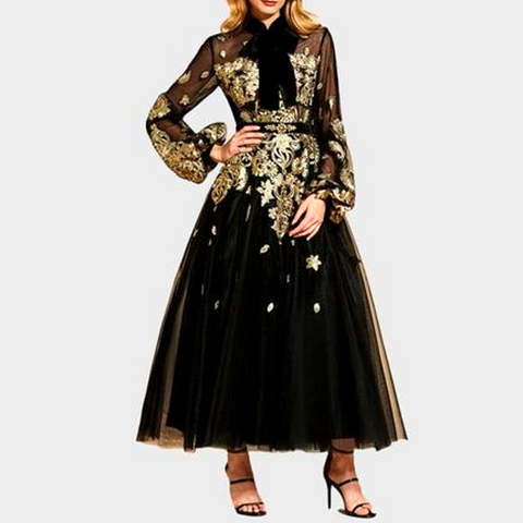 High Neck Elegant Cocktail Dress