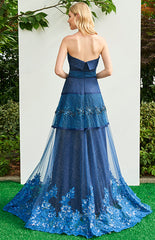 Elegant Beading Strapless Sweep Evening Dress - Knot Bene