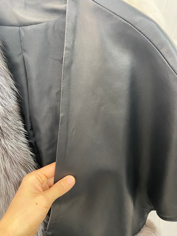 Luxury  Leather Loose Coat