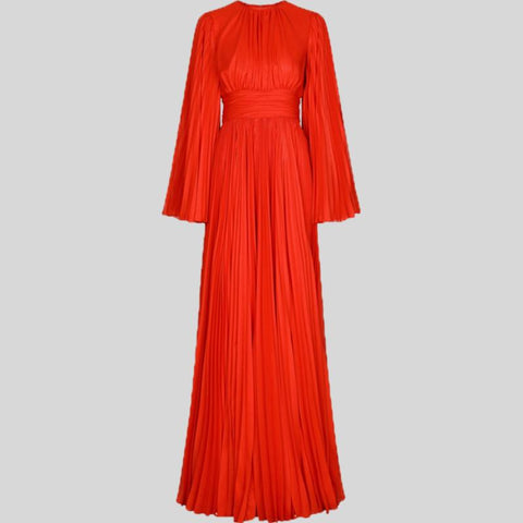 Long Sleeve smock Dress Luxury Cape Gown