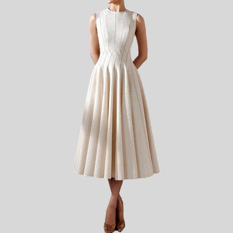 Slash Neck Chiffon Loose Waist Solid Color Dress