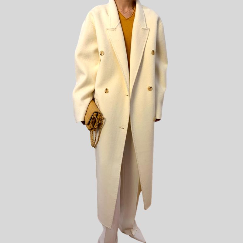 Double breasted cashmere coat