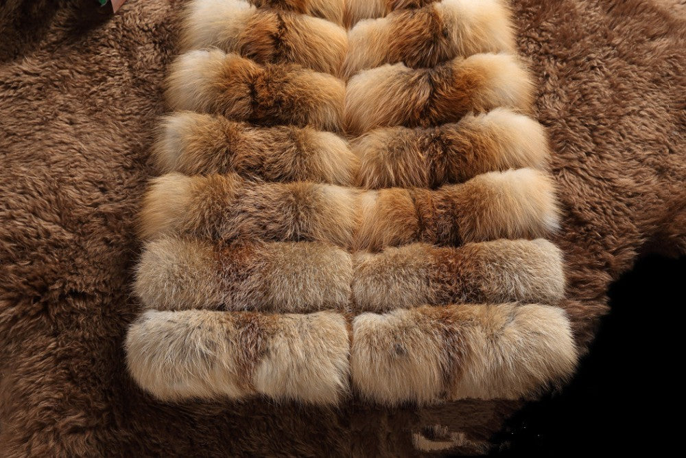 Genuine Fox Fur Striped Coat - Knot Bene