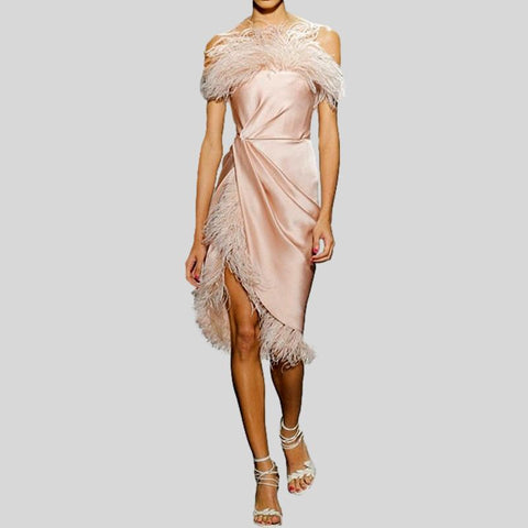 Gorgeous Satin Beaded Gowns Sparkle Dress