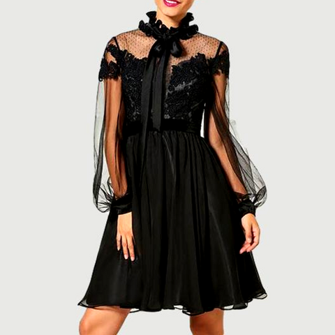 Double Rotator Sleeves Straight Floor Gown