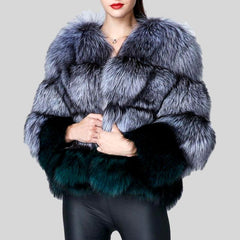Real Fox Fur Thick Coat