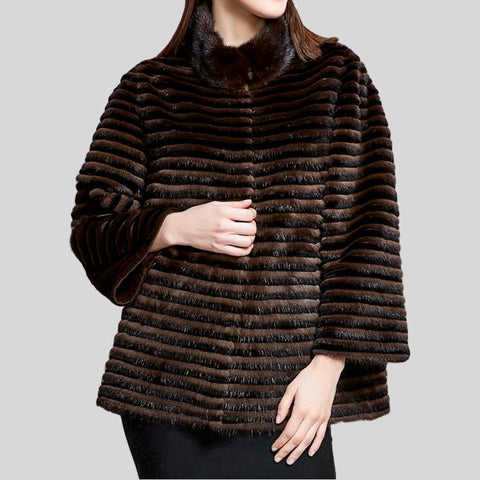 Genuine Knitted Mink Fur Cardigan Coat