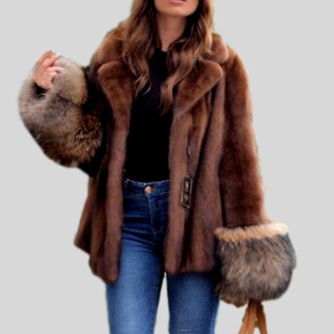 New Square Style Genuine Mink Fur Coat